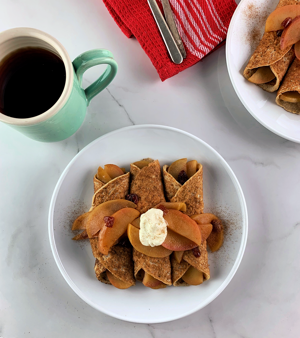 Vegan Crepes with Cinnamon Apple Filling (vegan, gluten free) www.twokitchencollicion.com