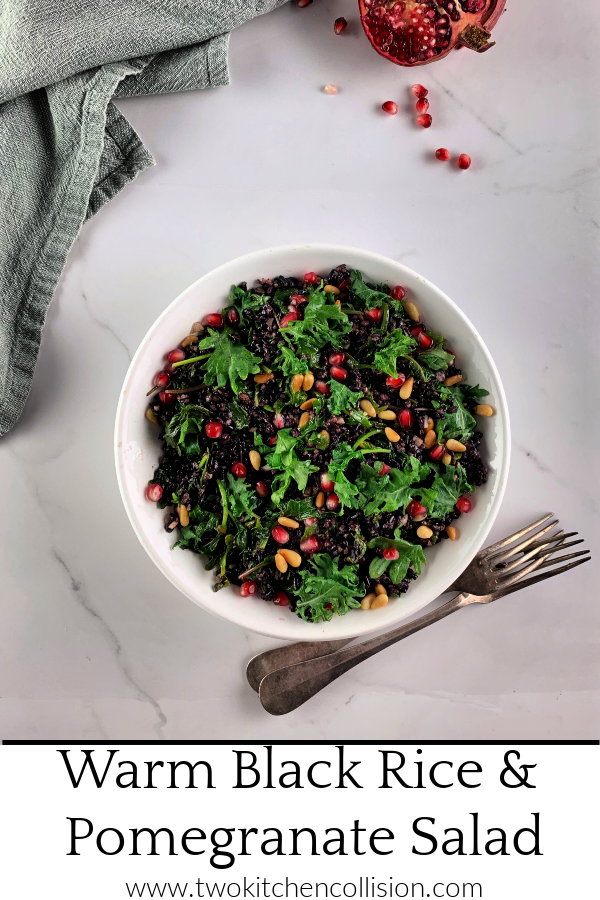 Warm Black Rice & Pomegranate Salad (GF, V) www.twokitchencollision.com