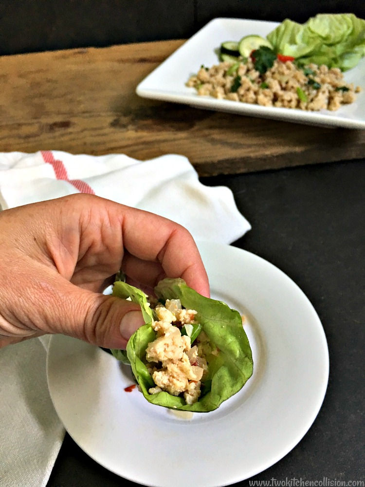 Quick Asian Turkey Lettuce Wraps aka Larb www.twokitchencollision.com