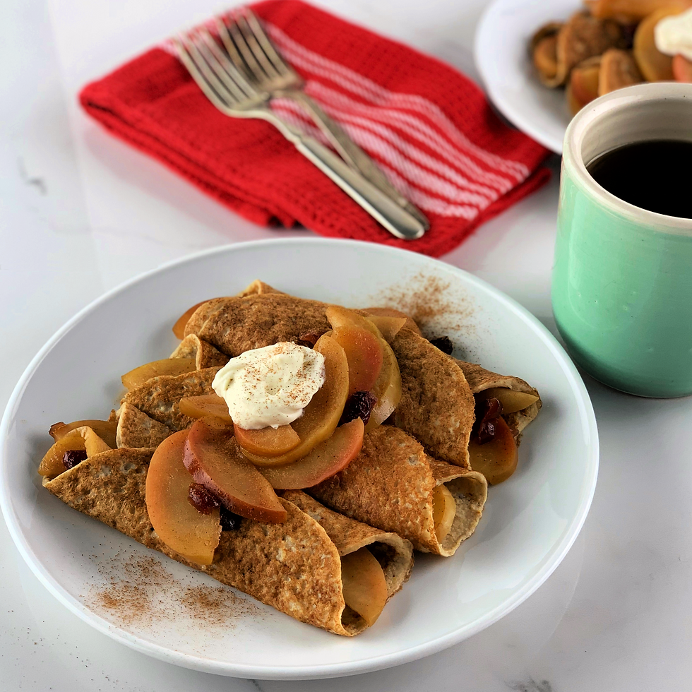 Vegan Crepes with Cinnamon Apple Filling