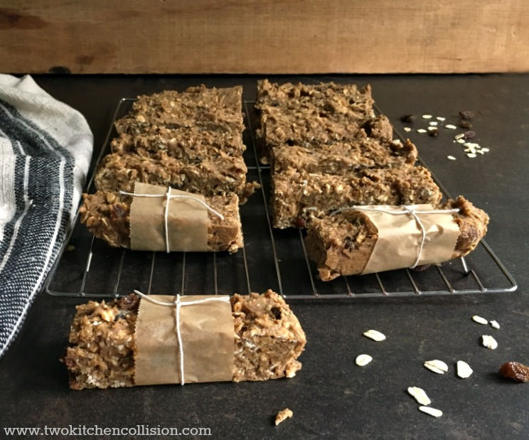 Oatmeal Raisin Breakfast Blondies - www.twokitchencollision.com