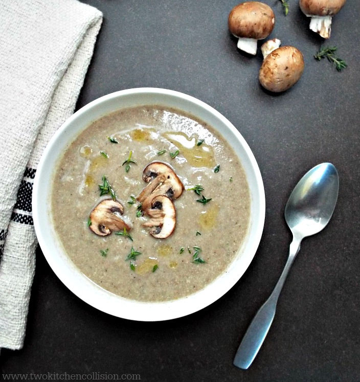 Cream of Mushroom Soup, vegan-gluten free www.twokitchencollision.com