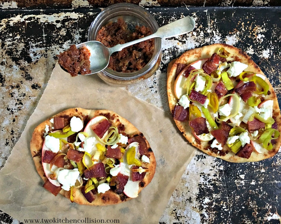 Bacon & Apple Flatbread www.twokitchencollision.com