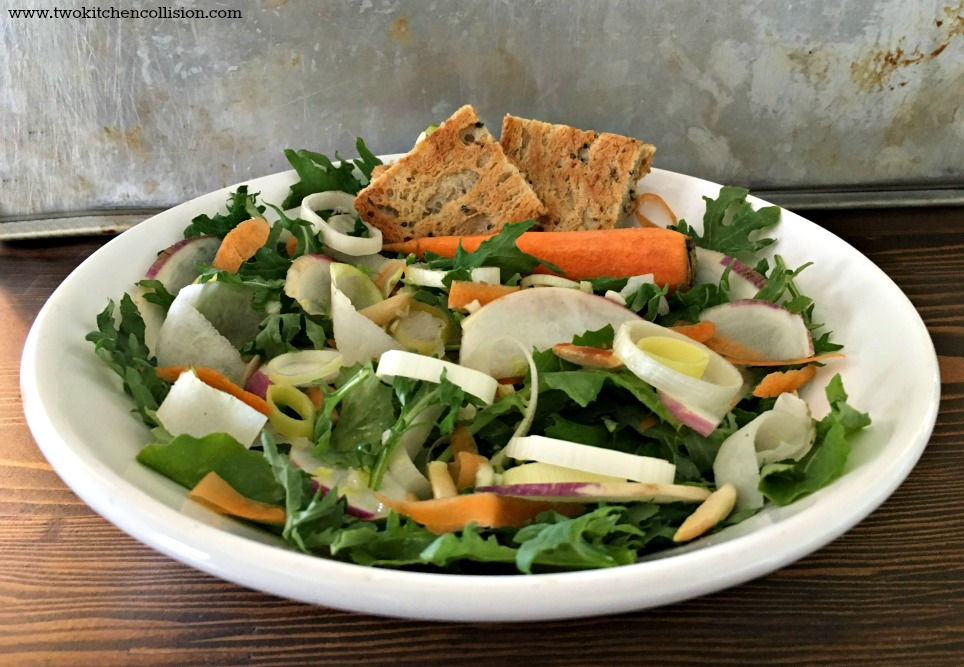 Shaved Root Vegetable Salad with Lemon Serrano Vinaigrette www.twokitchencollision.com