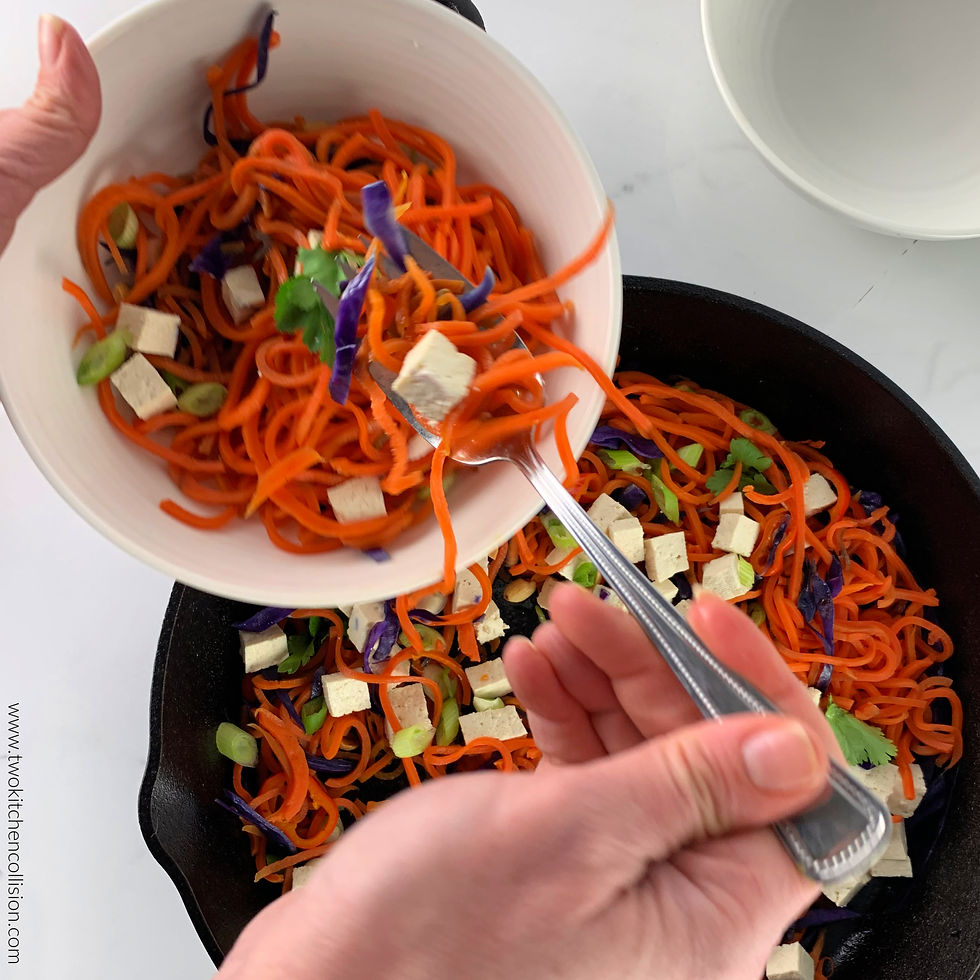 Easy Carrot Noodles with Peanut Sauce www.twokitchencollision.com