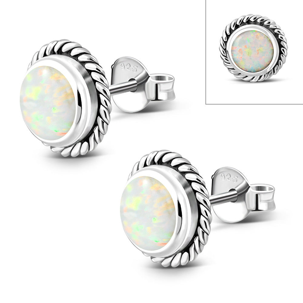 Opal Sun & Ice Stud Earrings.