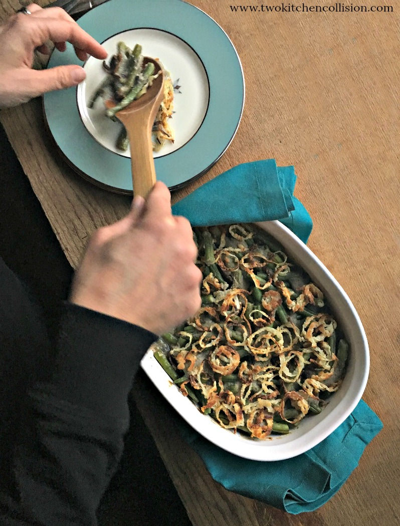 Green Bean Casserole, gluten free - vegan - homemade www.twokitchencollision.com