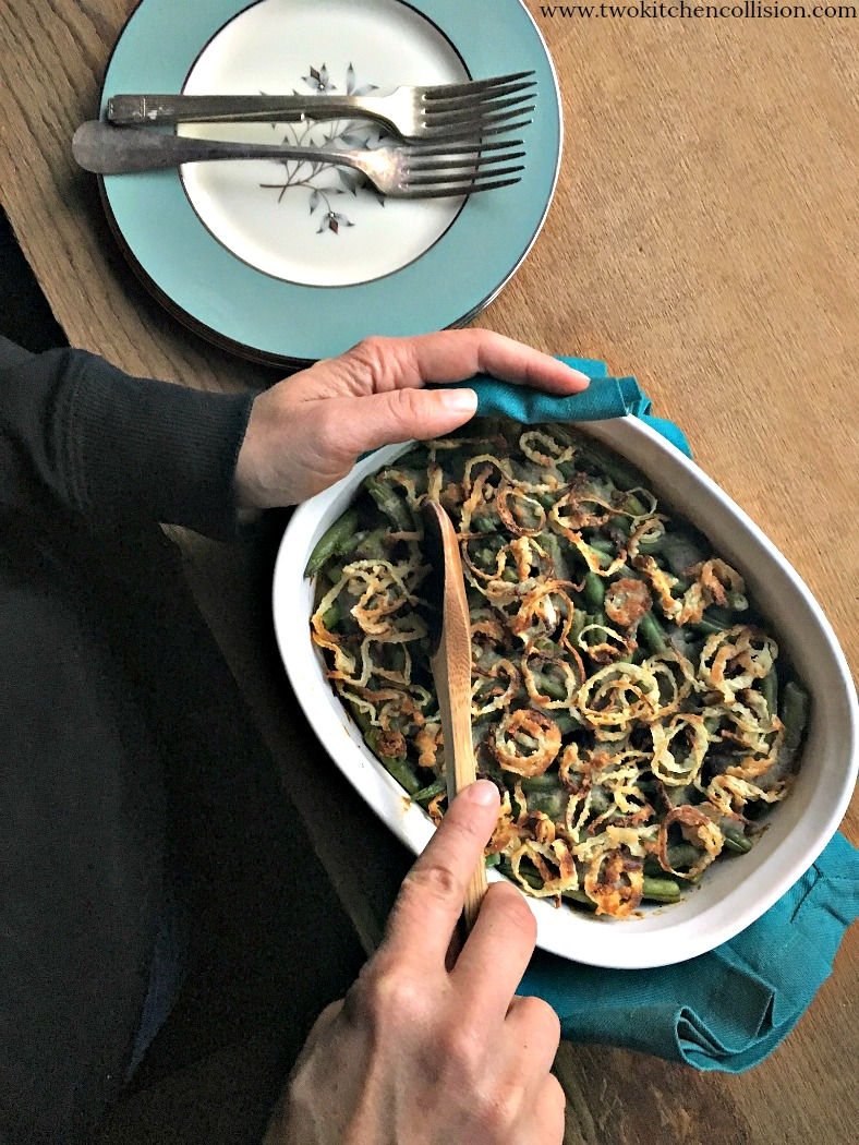 Green Bean Casserole, gluten free - vegan - homemade www.twokitchencollision.com