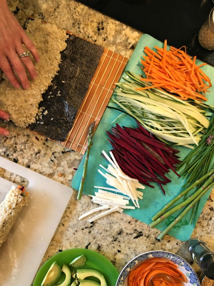 Two Kitchen Sushi - Rainbow Roll, Green Roll & a Poke Roll www.twokitchencollision.com