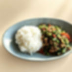 Chicken with Green Beans & Rice四季豆炒肉盖饭