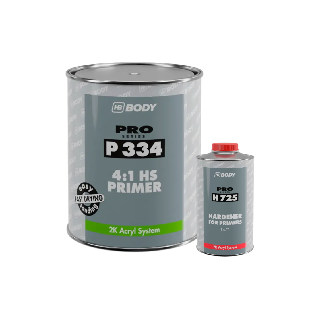 HB Body P334 4:1 HS Primer + H725 Fast Hardener - 1.5L Kit - Grey