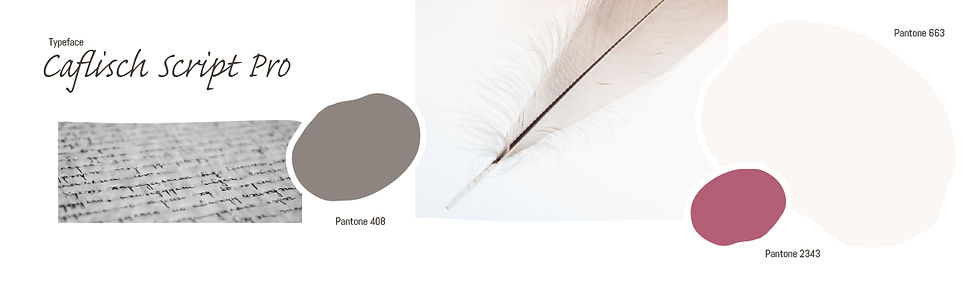 Typografie und warme Farbpalette