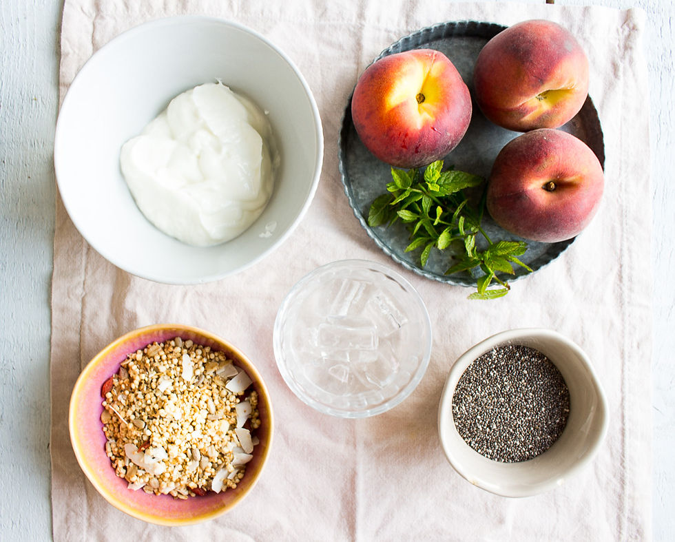 Ingredients for Peach & Yogurt Breakfast Bowls