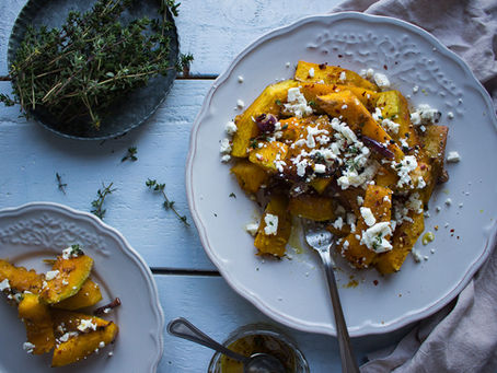 MAPLE & THYME ROASTED PUMPKIN WITH FETA CHEESE