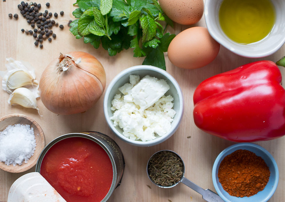 Image of ingredients for baked eggs