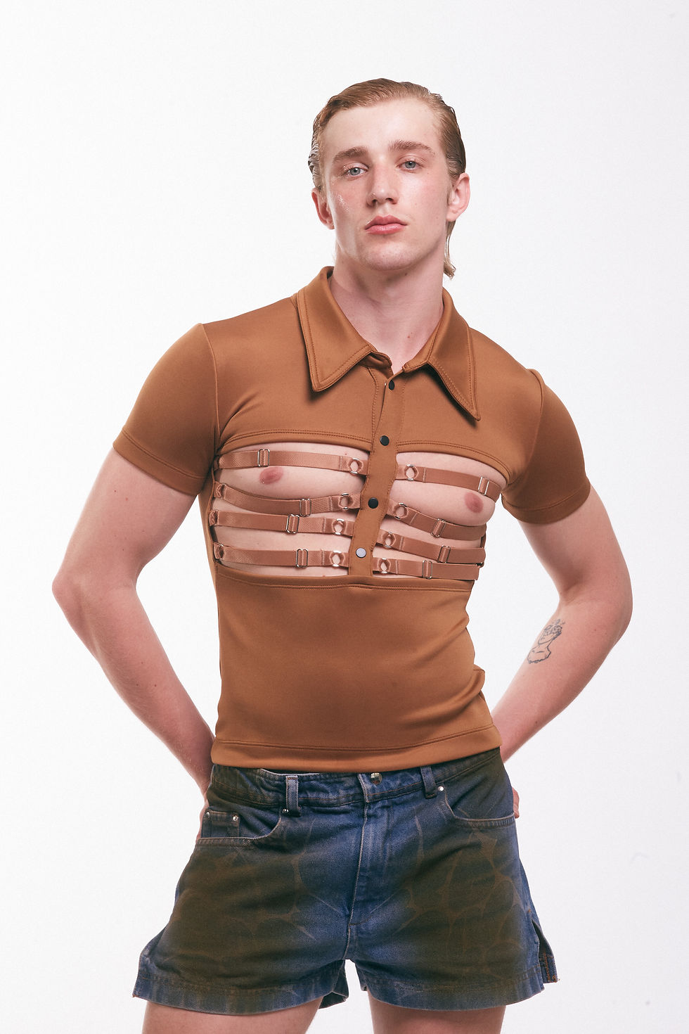Thumbnail: Baby Tee Polo Harness - Mocha Mousse