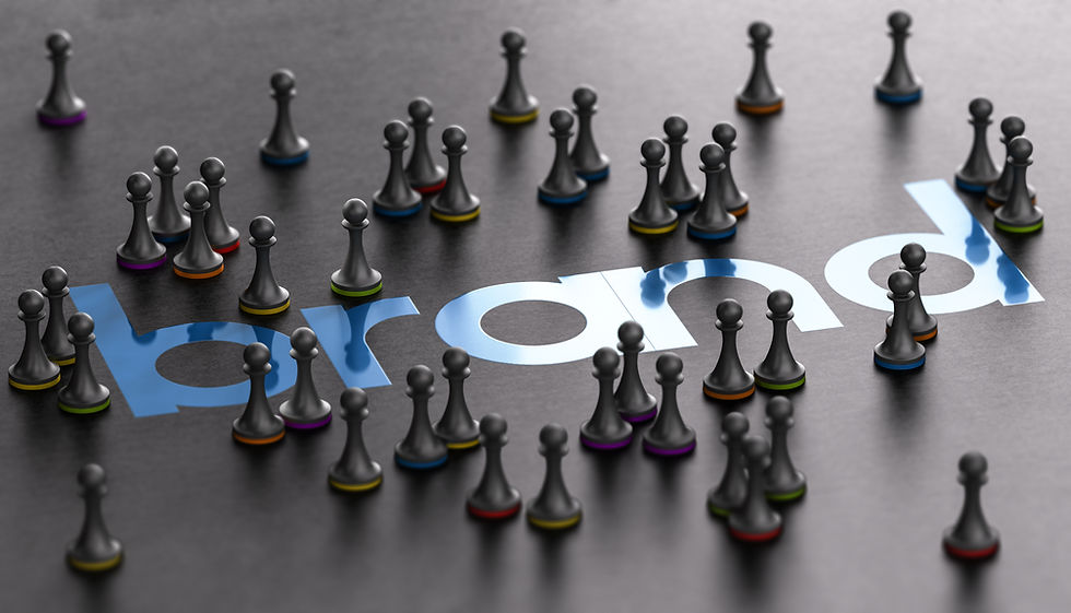 3d-illustration-brand-name-with-pawns-surrounding-it-black-background-marketing-customer-l