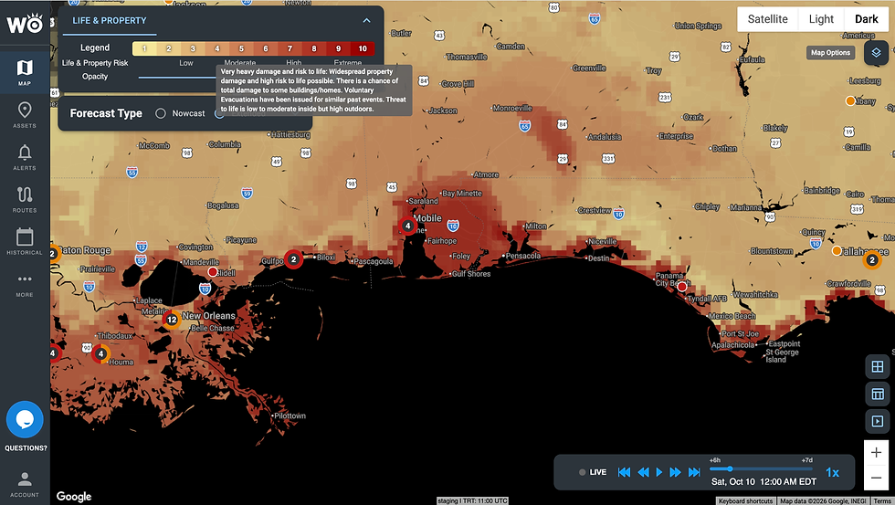 WeatherOptics Life & Property Index Valid Saturday 12:00 AM ET