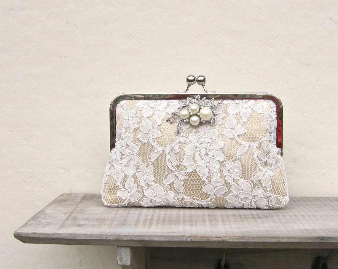 Champagne clutch best sale purse