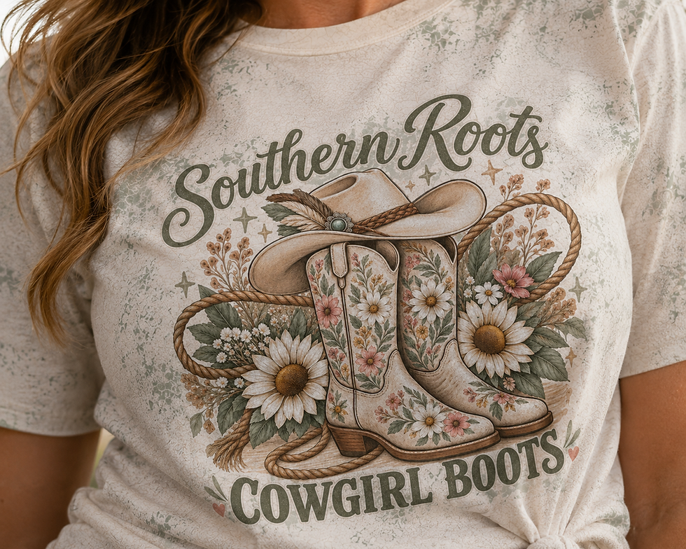 Thumbnail: Southern Roots Cowgirl Boots Vintage Graphic Tee