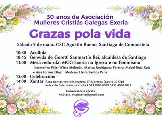 La asociación Mulleres Cristiás Galegas Exeria (MCG Exeria) celebra su 30º aniversario