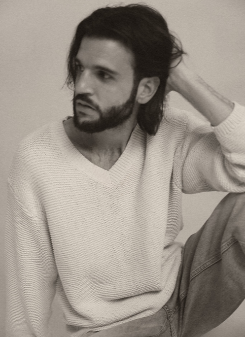 Black and white portrait of fashion photographer Tyler Patrick Kenny