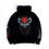 Thumbnail: Men's Black Jacket Buckle Strap Rugged fleece Pullover Cross Hoodie Crimson