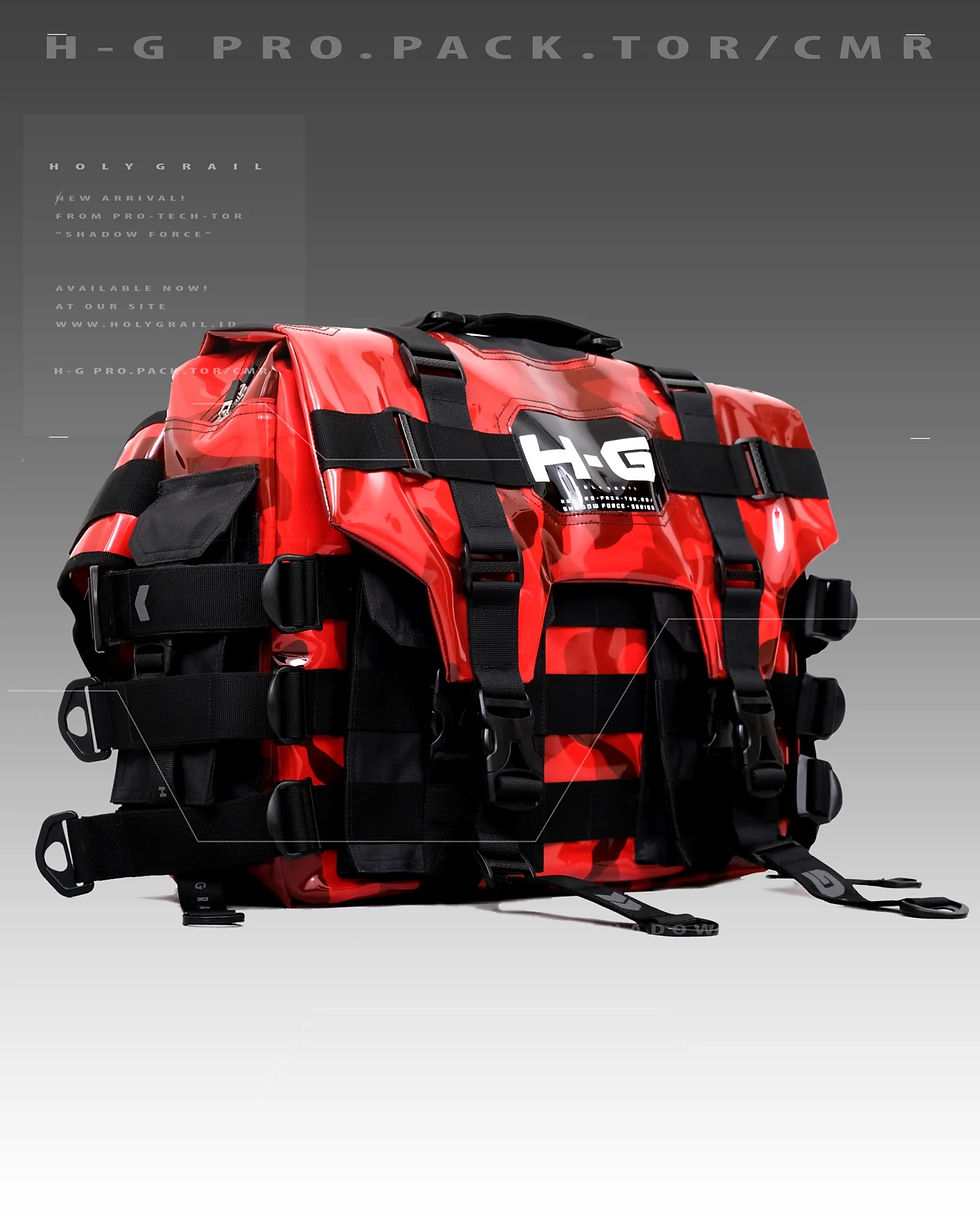 Thumbnail: Techwear Bag Red Camo Futuristic Messenger Crossbody H-G PRO.PACK.TOR 03/CMR