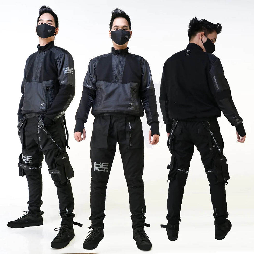 Thumbnail: Men's Black Streetwear Techwear Pants Heufort Black Phantom Alpha BPA.01.01_HF