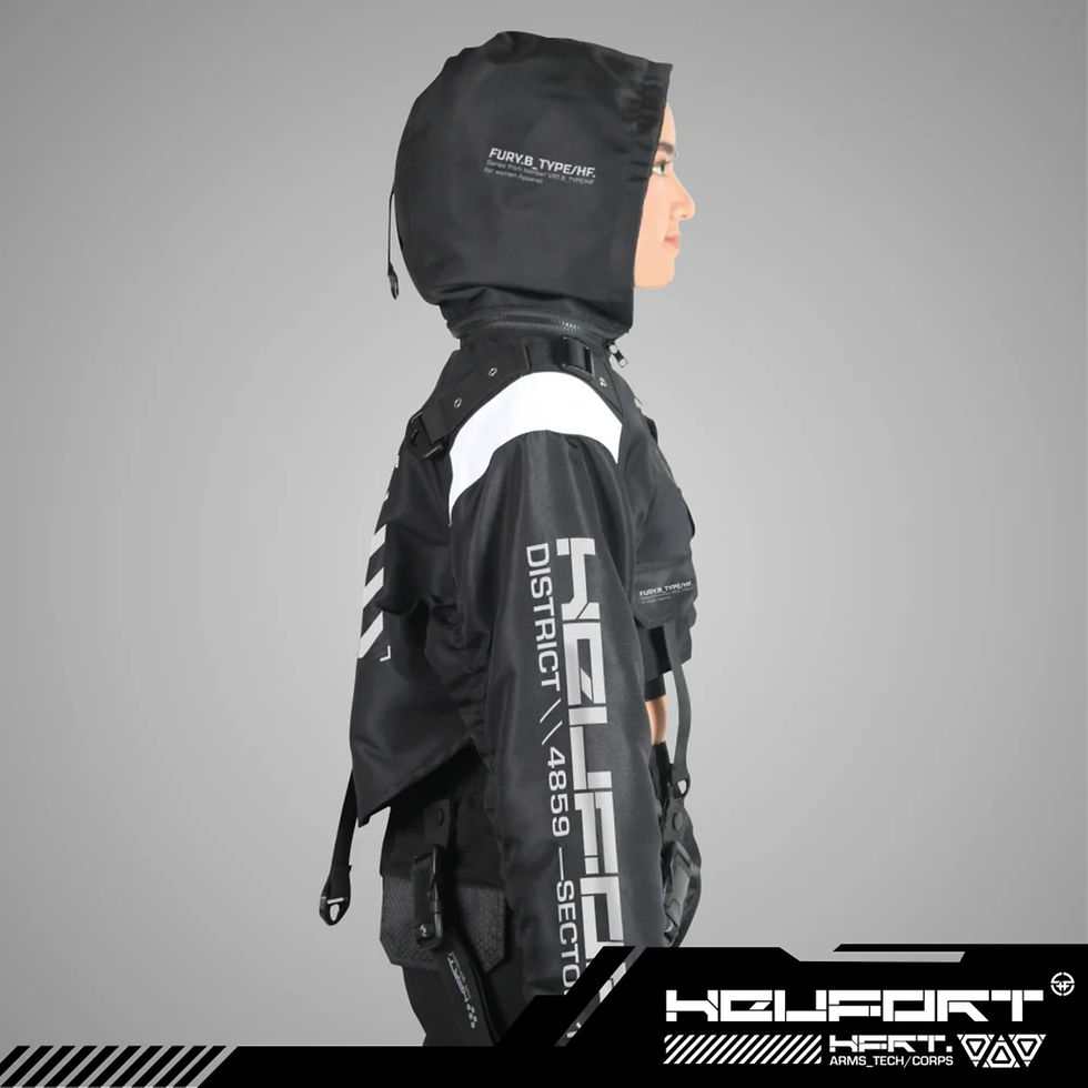 Thumbnail: Unisex Black Crop Jacket Hoodie Techwear Full Zip BOMB FURY B_TYPE/HF Holygrail