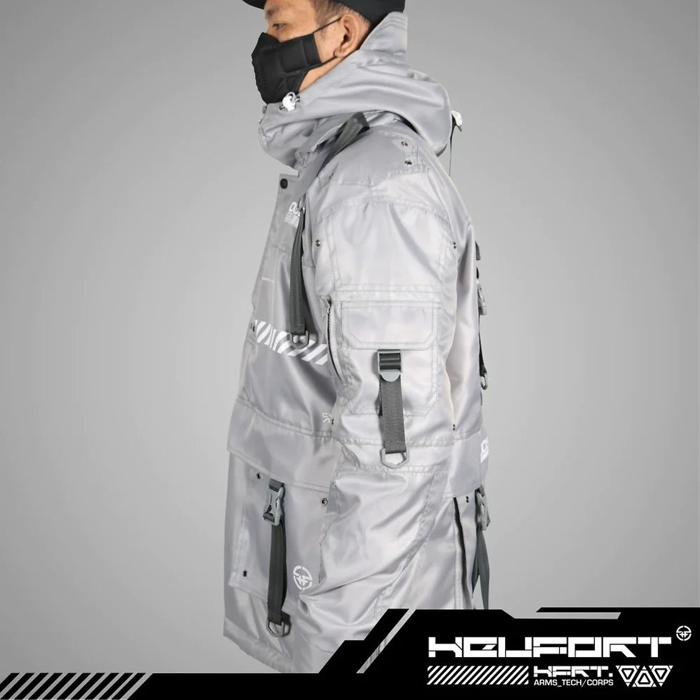 Thumbnail: Men's Techwear Gray Anorak Jacket Coat Hoodie Full Zip SA.01.53_HF Holygrail