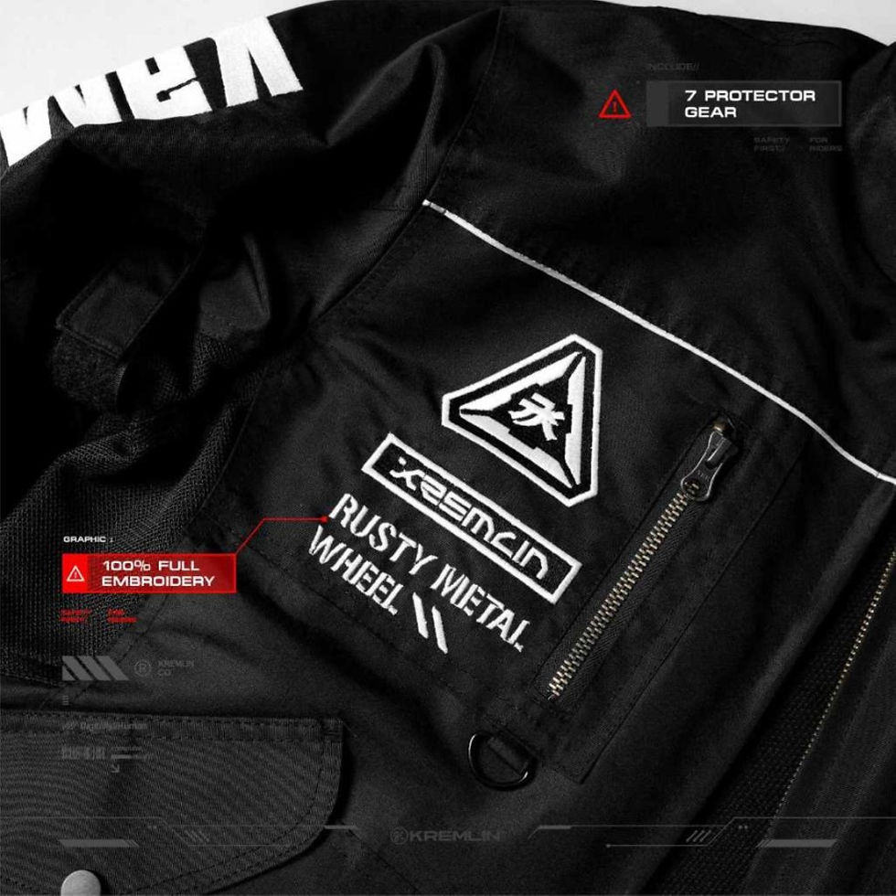 Thumbnail: Men's Black Jacket Hoodie Bomber School Full Zip Kremlin METACRUSH V.2