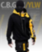 Thumbnail: Men's Techwear Yellow Jacket Rugged fleece Pullover Hoodie Holygrail C.B.G-01/YL