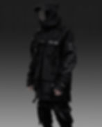Thumbnail: Men's Techwear Black Jacket Parka Coat Hoodie Full Zip Buckle H-G/P-01 BLCK