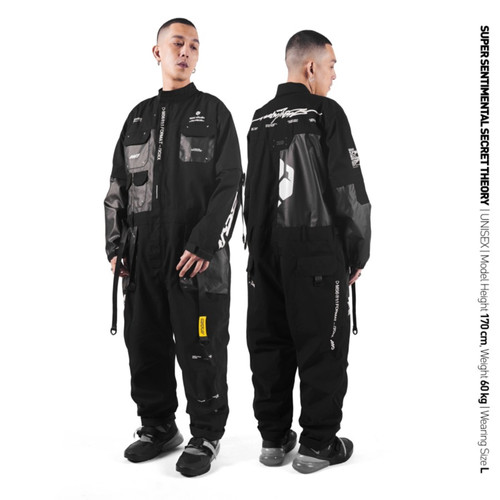 Men's Black Lightweight Coveralls Full Zip Machine56 x SSST M56