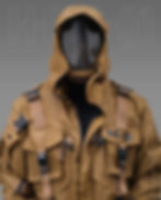 Thumbnail: Men's Techwear Yellow Camel Jacket Parka Coat Hoodie Full Zip Buckle H-G/P-01/RO