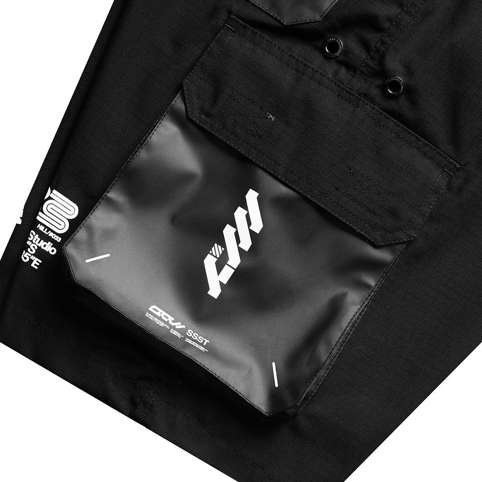Thumbnail: Men's Black Streetwear Short Sarrouel PANTS Pants Machine56 x SSST SR-FRAME/02