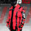 Thumbnail: Men's Techwear Red Jacket Hoodie Full Zip Buckle Holygrail H.G.B-05/RED
