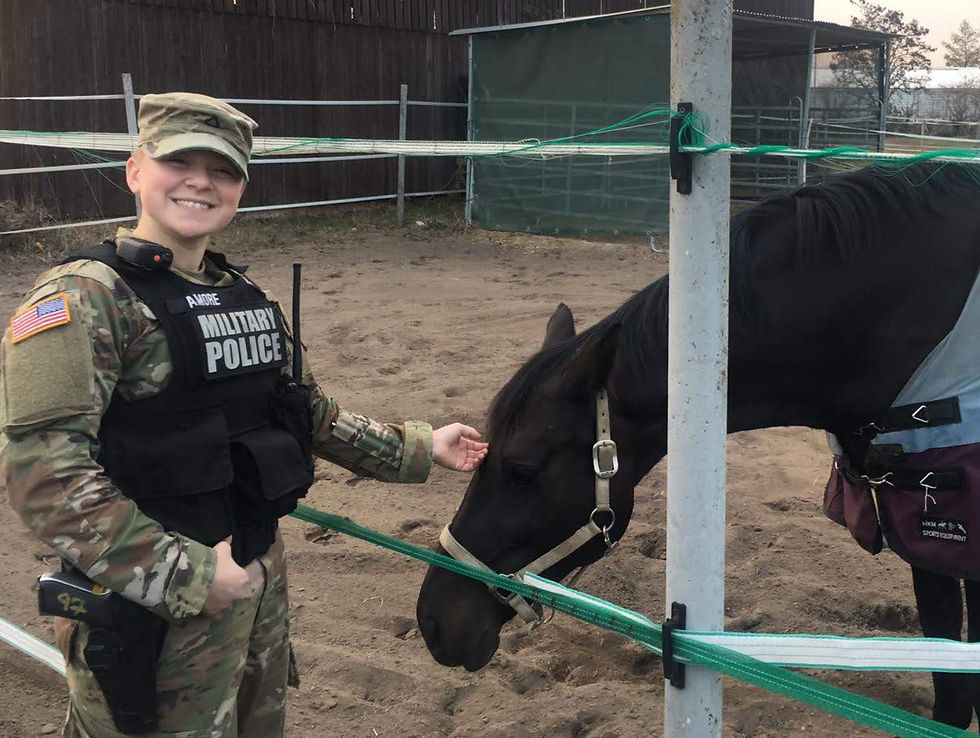 We helped a German National, who let us meet Lucky the horse!