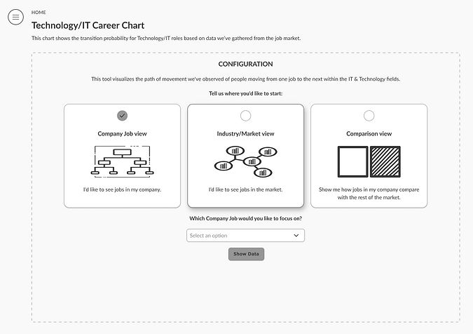 Company Job View selected on the IT Career Chart Landing page