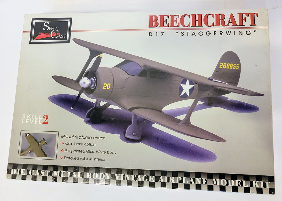 Thumbnail: 129. SpecCast D17 Staggerwing - Die Cast Metal Body Vintage Airplane Model Kit