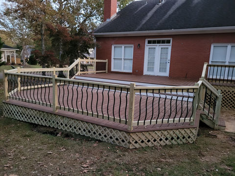 Custom Deck Built On Side of House