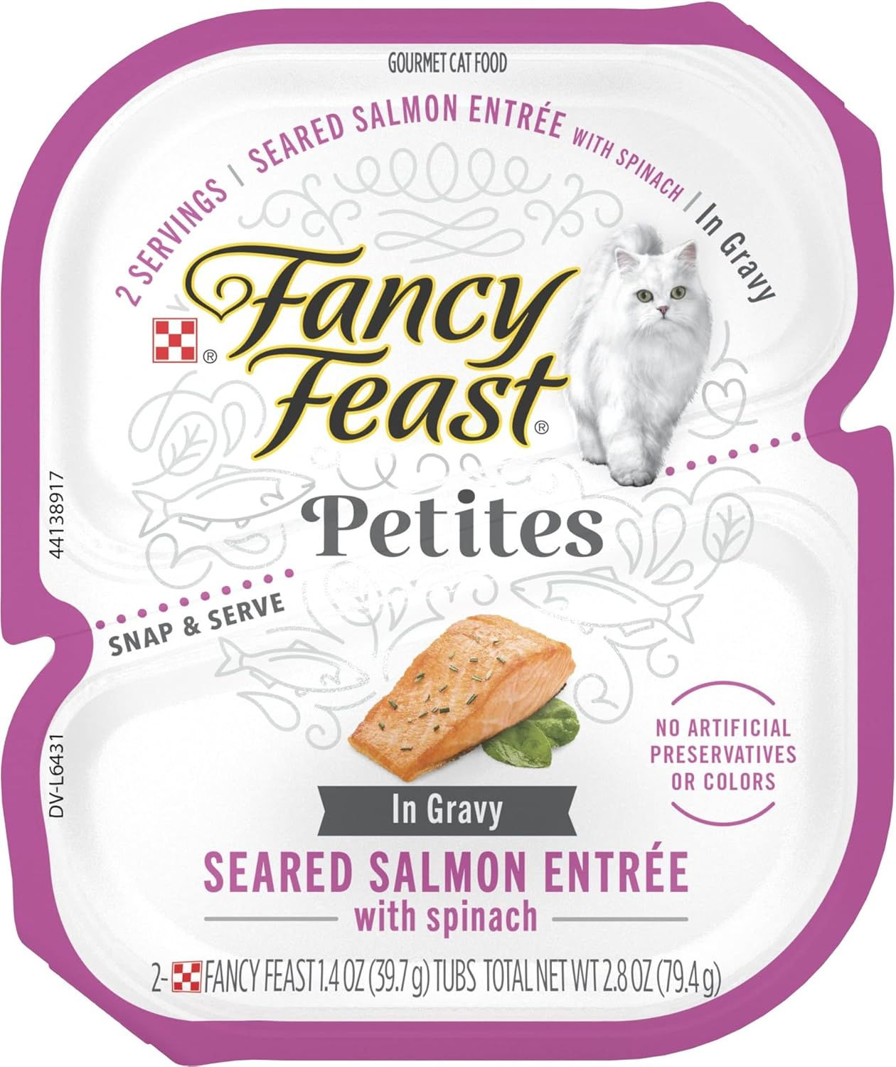 Fancy Feast Gourmet Grain-Free Meals Wet Cat Food Seared Salmon Gravy Petites