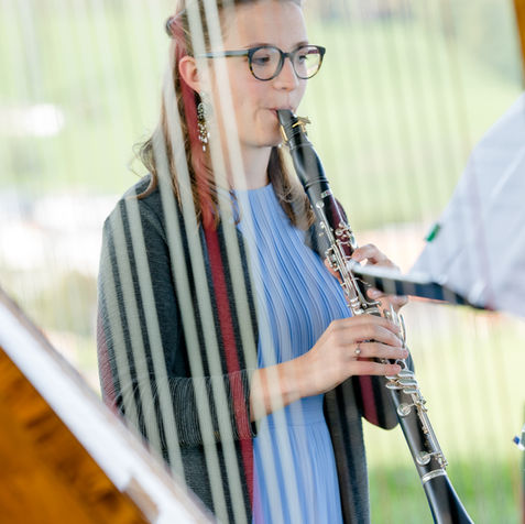 Hochzeit im Freien, Musik, Trauung, Harfe, Klarinette, Clarp, Patrizia Collenberg