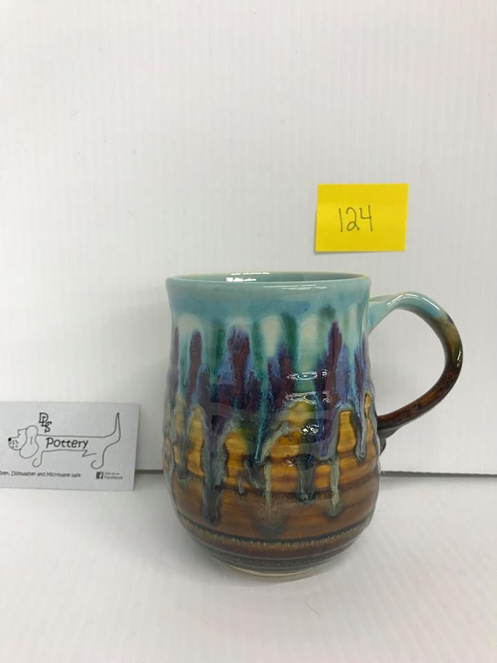 Thumbnail: Blues/Tans Drip Mug #124