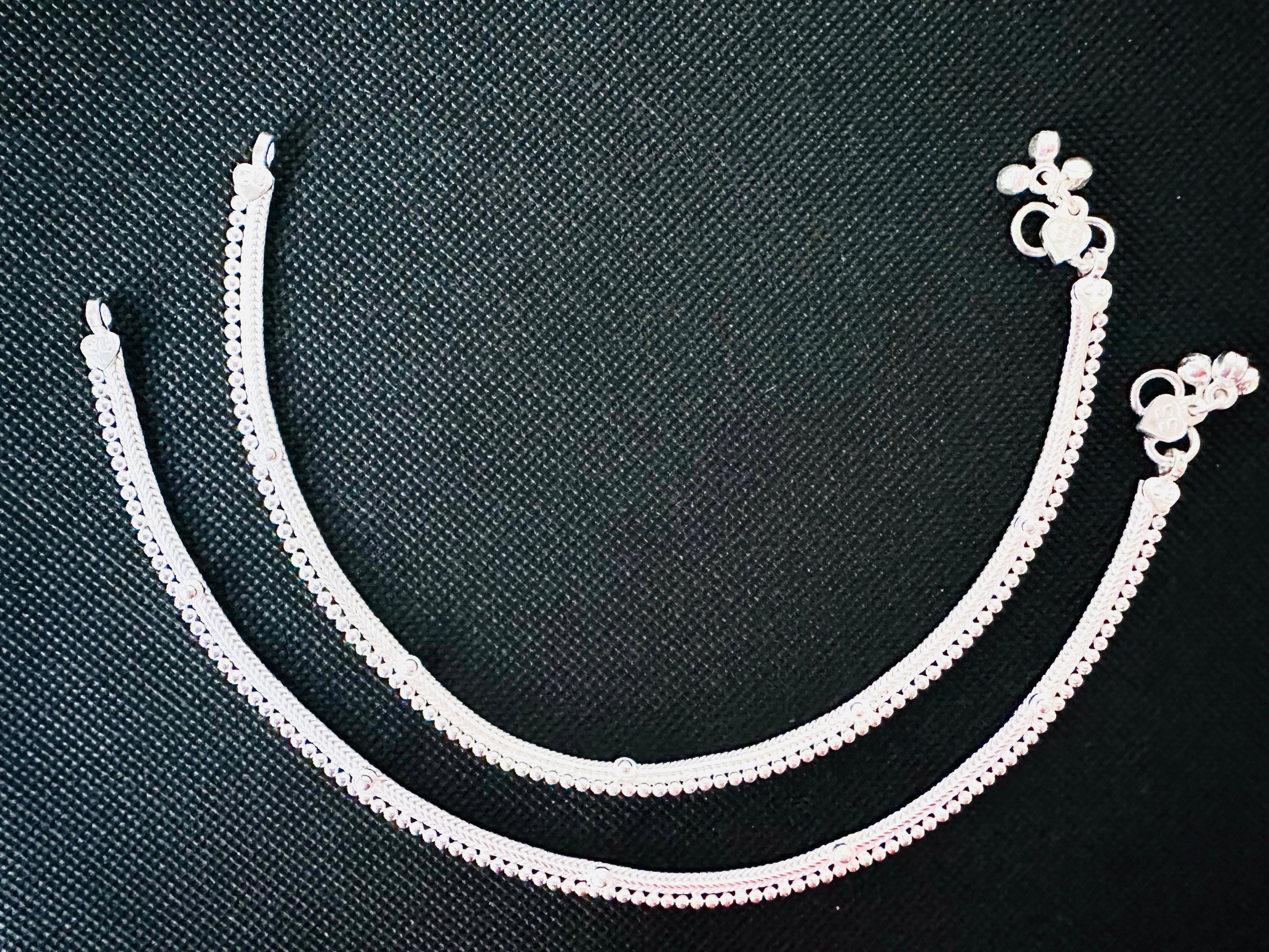 Pure Silver Adult Anklets 10"