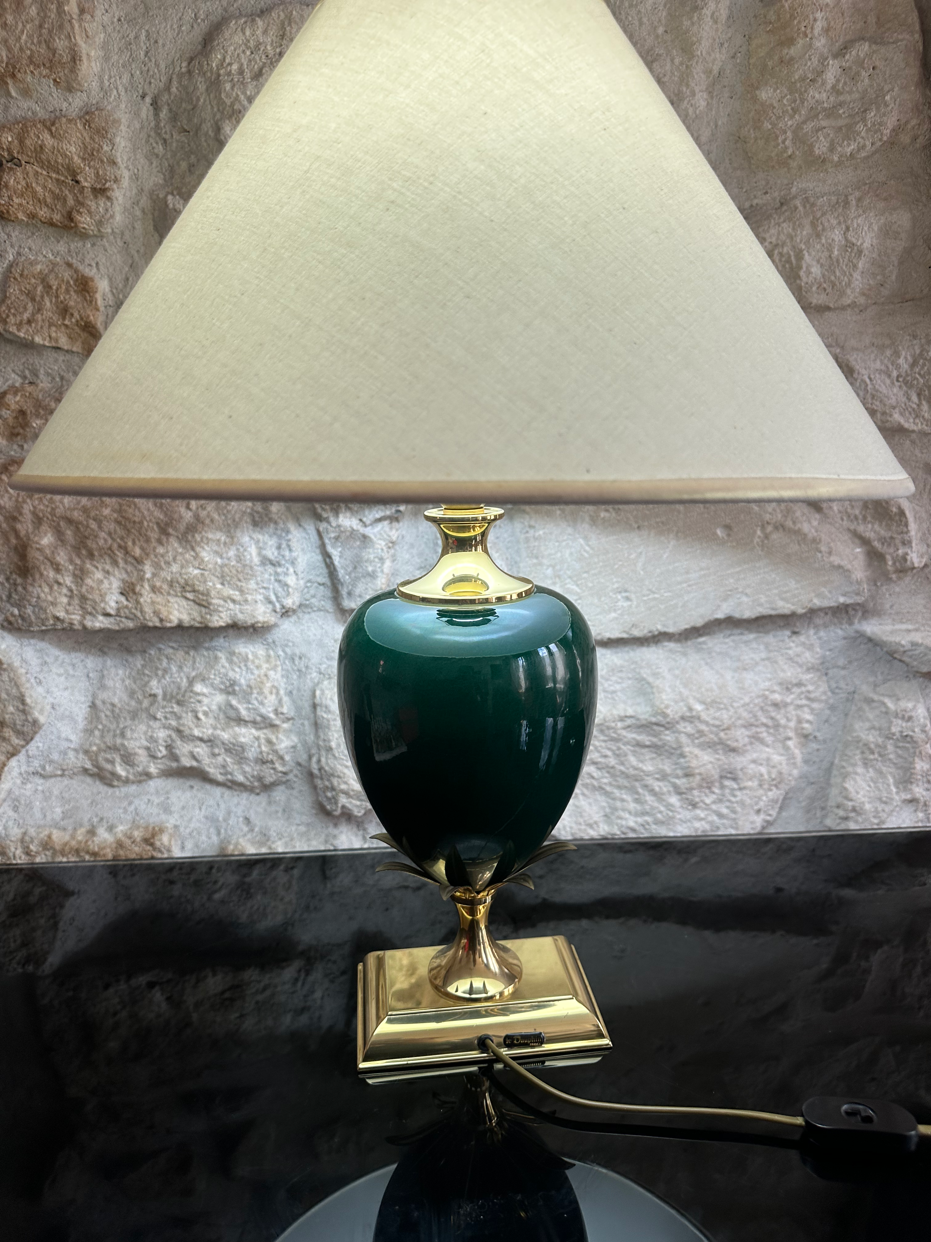 Lampe ananas signé LE DAUPHIN  vintage 