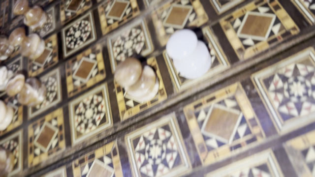 Miniature : Coffret De Backgammon Marquetée Arabesque XX Siècles