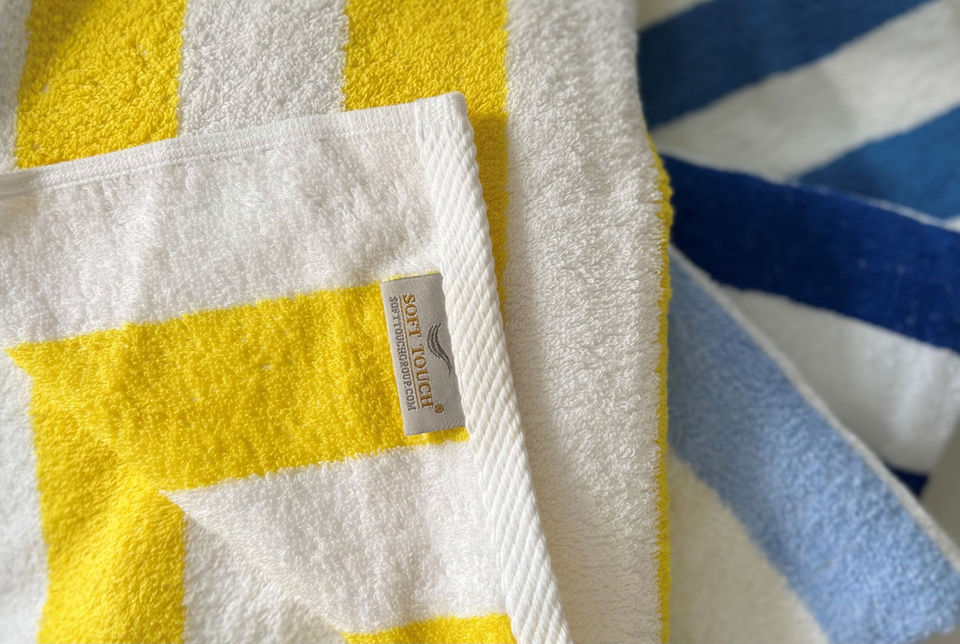 Soft Touch Yellow Cabana Pool Towels