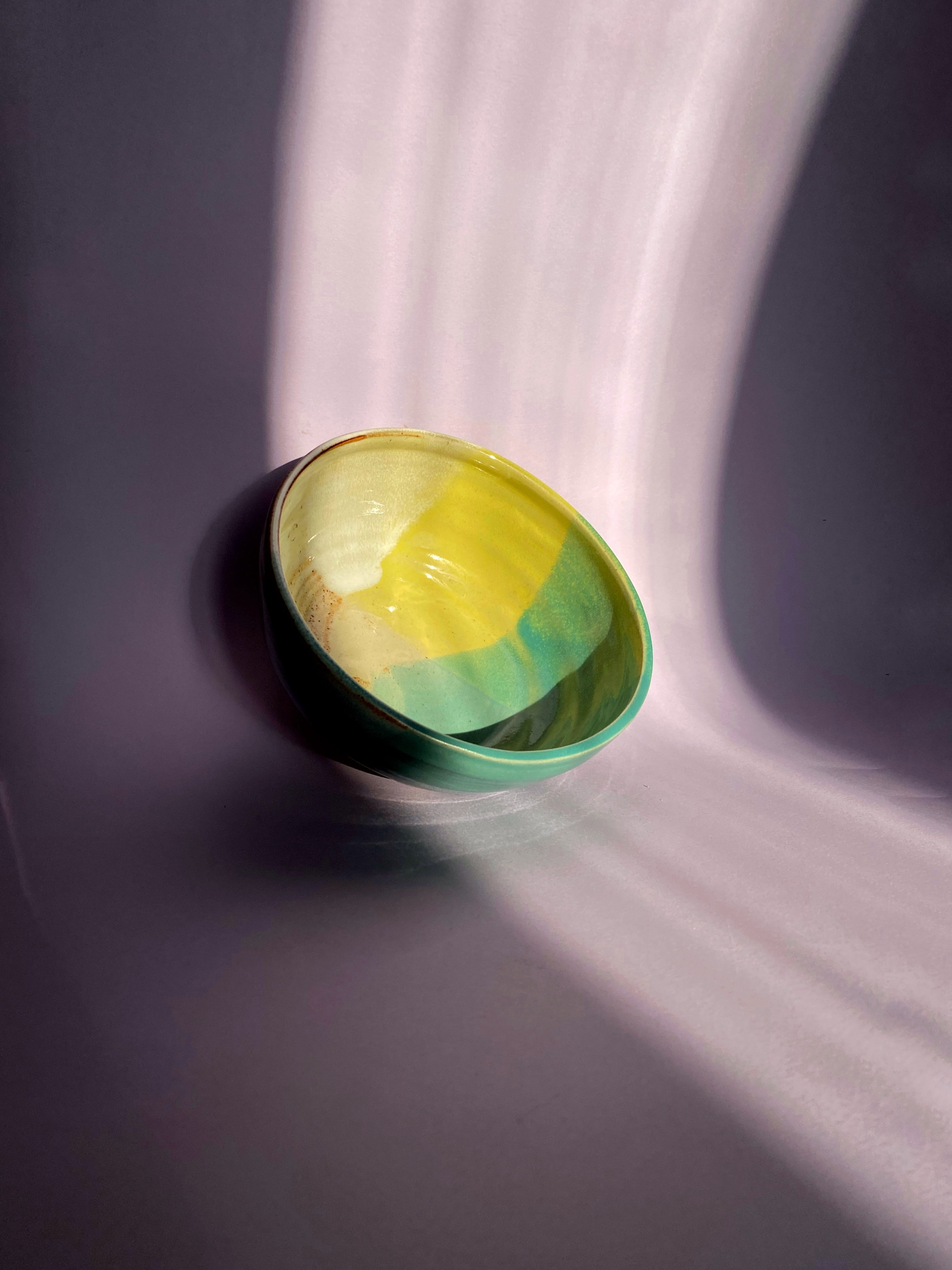 Tricolore Bowl - White/Peacock/Lemon